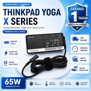 [GARANSI 1 TH] Adaptor Charger Laptop Lenovo Type C THlNKPAD Seri X Y Z B E G S Yoga X1 Carbon Fast Charging 65 W
