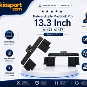 Baterai Original Apple MacBook Pro 13.3 Inch A1425 A1437 Tahun 2012 Laptop Battery Replacement