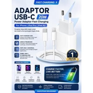 CHARGER ADAPTOR Cas IPHONE 20W POWER DELIVERY (PD) FAST CHARGING USB C Type C Lighting