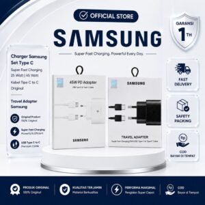 [GARANSI 1 TH] Charger Samsung Set Type C Super Fast Charging 25 Watt 45 Watt Kabel Tipe C to C Original Travel Adapter Samsu