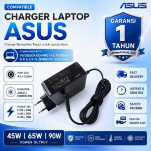 [GARANSI 1 TH] Charger Asus Original GO PRO 14 15 Series Central Pin Jarum 45W 65W 90W
