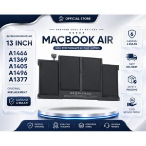 Baterai MacBook Air 13 Inch A1466 A1369 A1405 A1496 A1377 Original Replacement