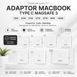 Adaptor Charger MacBook USB C MagSafe 1 2 3 Fast Charging 30W 45W 60W 61W 67W 85W 87W 96W 140W Air Pro